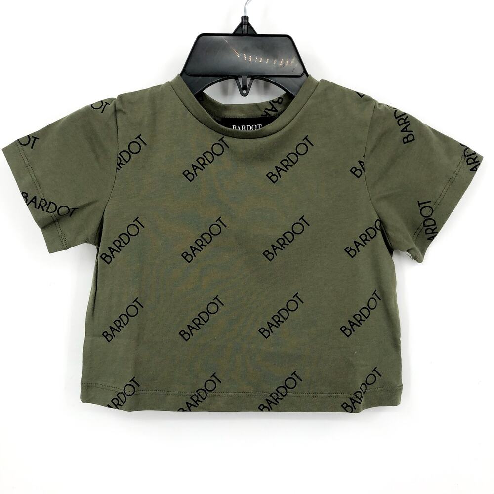 BARDOT JUNIOR Toddler Bardot Tee 4T Khaki Green Short Sleeves NWT